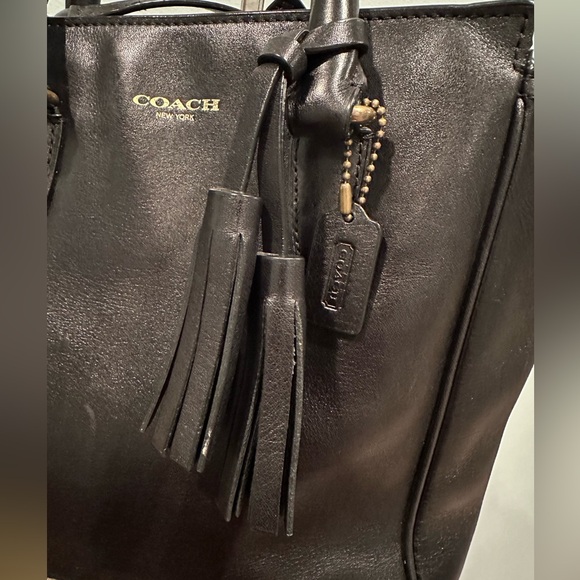 Coach Black Satchel with Gold Studs - Picture 2 of 12